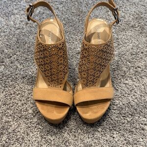 Gianni Bini Brown Wedge Sandals